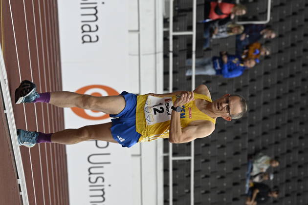 HELSINGFORS, FINLAND 20240829 Birger Fält i herrarnas 10.000 metger gang under Finnkampen i friidrott mellan Finland och Sverige pa Olympiastadion i Helsingfors. Helsingfors FINLAND x10350x