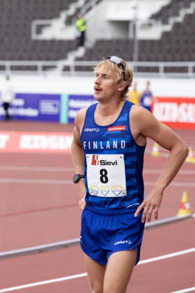 August 29, 2026, Helsinki, Uusimaa, Finland: HELSINKI, FINLAND - AUGUST 29, 2026: JERRY JOKINEN of Finland competes in the men s 10,000m race walk during the Finland-Sweden Athletics international match, Länderspiel, Nationalmannschaft at Helsinki Olympic Stadium. . Helsinki Finland - ZUMAt172 20260829_zip_t172_007 Copyright: xJosexTabaresx