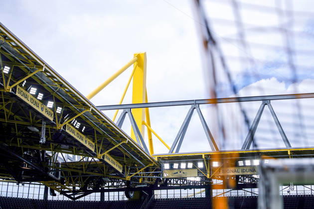 2026.08.29, xkwix, Fußball, Bundesliga, Borussia Dortmund - Hamburger SV, Signal Iduna Park, 1.Spieltag, Saison 2026 2027: Eckpfeiler des Stadions mit Tornetz im Vordergrund DFB regulations prohibit any use of photographs as image sequences and or quasi-video. Photo: xKamilxWilkowskixPressefotoKochx Nordrhein-Westfalen Deutschland