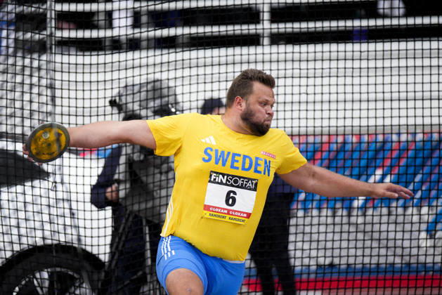 260829 Daniel Stahl of Sweden competes in men™s discus throw during day 1 of the athletics gala Finnkampen on August 29, 2026 in Helsinki. Photo: Kalle Parkkinen BILDBYRAN COP 18 XY0124 friidrott athletics friidrett finnkampen day 1 bbeng dag 1 Copyright: KALLExPARKKINEN BB260829BB723