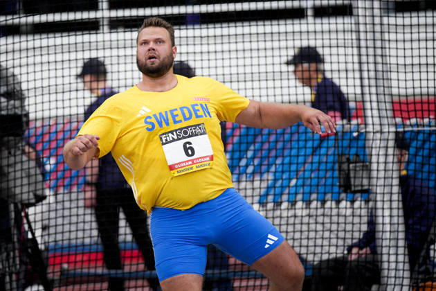 260829 Daniel Stahl of Sweden competes in men™s discus throw during day 1 of the athletics gala Finnkampen on August 29, 2026 in Helsinki. Photo: Kalle Parkkinen BILDBYRAN COP 18 XY0124 friidrott athletics friidrett finnkampen day 1 bbeng dag 1 Copyright: KALLExPARKKINEN BB260829BB724