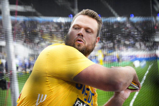 260829 Daniel Stahl of Sweden competes in men™s discus throw during day 1 of the athletics gala Finnkampen on August 29, 2026 in Helsinki. Photo: Kalle Parkkinen BILDBYRAN COP 18 XY0124 friidrott athletics friidrett finnkampen day 1 bbeng dag 1 Copyright: KALLExPARKKINEN BB260829BB766