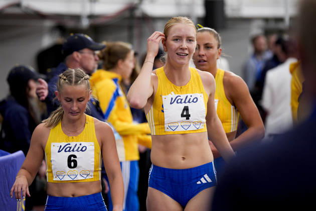 260829 Smilla Szalkai and Evelina Henriksson of Sweden competes in women™s 10 000m during day 1 of the athletics gala Finnkampen on August 29, 2026 in Helsinki. Photo: Kalle Parkkinen BILDBYRAN COP 18 XY0124 friidrott athletics friidrett finnkampen day 1 bbeng dag 1 Copyright: KALLExPARKKINEN BB260829BB819