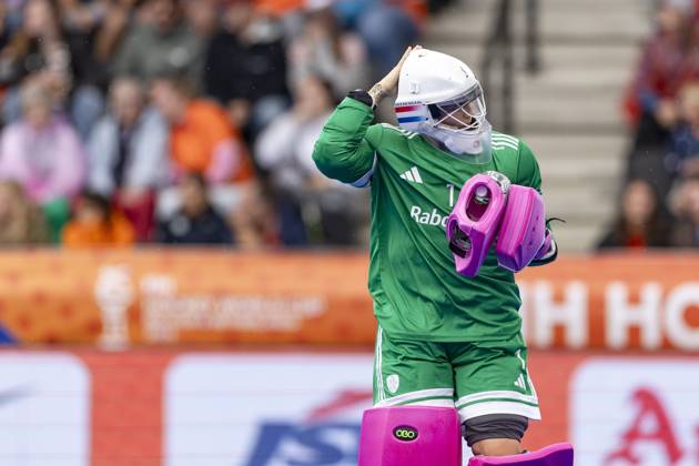 AMSTELVEEN - Netherlands goalkeeper Anne Veenendaal during the shootouts of the Hockey World Cup final between the Netherlands and Argentina at the Wagener Stadium. SEM VAN DER WAL ANP xVIxANPxSportx xxANPxIVx 566515964 originalFilename: 566515964.jpg