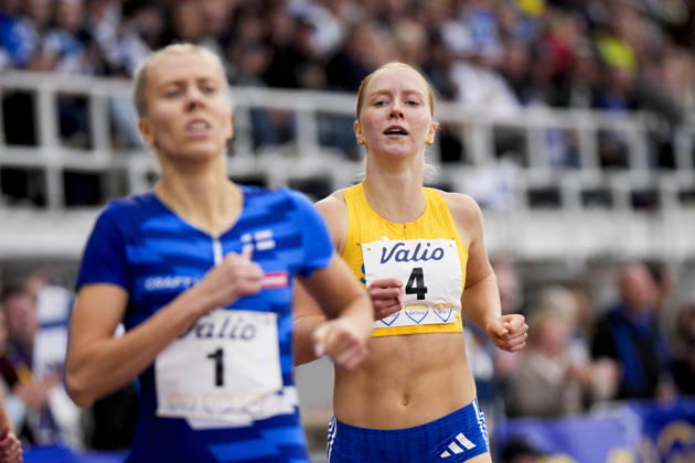 260829 Evelina Henriksson of Sweden competes in women™s 10 000m during day 1 of the athletics gala Finnkampen on August 29, 2026 in Helsinki. Photo: Kalle Parkkinen BILDBYRAN COP 18 XY0124 friidrott athletics friidrett finnkampen day 1 bbeng dag 1 Copyright: KALLExPARKKINEN BB260829BB887