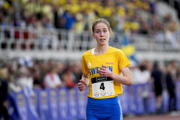 260829 Evelina Henriksson of Sweden competes in women™s 10 000m during day 1 of the athletics gala Finnkampen on August 29, 2026 in Helsinki. Photo: Kalle Parkkinen BILDBYRAN COP 18 XY0124 friidrott athletics friidrett finnkampen day 1 bbeng dag 1 Copyright: KALLExPARKKINEN BB260829BB937