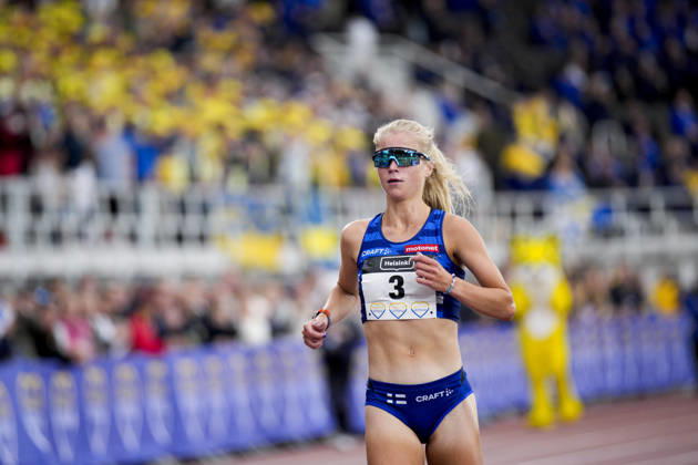 260829 Alisa Vainio of Finaln competes in women™s 10 000m during day 1 of the athletics gala Finnkampen on August 29, 2026 in Helsinki. Photo: Kalle Parkkinen BILDBYRAN COP 18 XY0124 friidrott athletics friidrett finnkampen day 1 bbeng dag 1 Copyright: KALLExPARKKINEN BB260829BB938