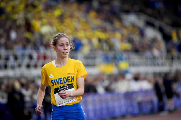 260829 Evelina Henriksson of Sweden competes in women™s 10 000m during day 1 of the athletics gala Finnkampen on August 29, 2026 in Helsinki. Photo: Kalle Parkkinen BILDBYRAN COP 18 XY0124 friidrott athletics friidrett finnkampen day 1 bbeng dag 1 Copyright: KALLExPARKKINEN BB260829BB939
