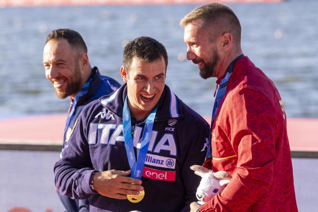 ICF Canoe Sprint and Paracanoe World Championships Marko, Dragosavljevic Andrea Domenico Di Liberto, Carlos Arevalo during ICF Canoe Sprint and Paracanoe World Championships 2026 in Poznan,Poland on August 29, 2026 Poznan Poland  Copyright: xAndrzejxIwanczukx originalFilename:iwanczuk-icfcanoe260829_np4hR.jpg