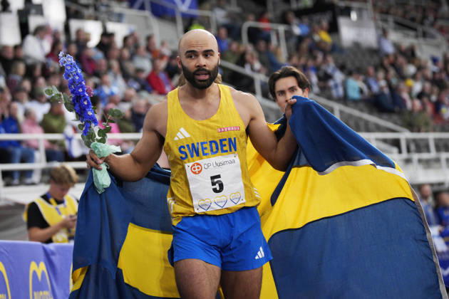 260829 Jean-Christian Zirignon of Sweden after men™s 100m during day 1 of the athletics gala Finnkampen on August 29, 2026 in Helsinki. Photo: Kalle Parkkinen BILDBYRAN COP 18 XY0124 friidrott athletics friidrett finnkampen day 1 bbeng dag 1 Copyright: KALLExPARKKINEN BB260829BB994