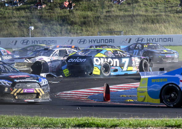 NASCAR, Motorsport, USA Euro Series, category EuroNASCAR Open, took place in Most, Czech Republic, on August 29, 2026. Martin Doubek from the Czech Republic of the Hendriks Motorsports team. (CTKxPhoto OndrejxHajek) CTKPhotoP2026082904830  CTKPhotoP2026082904830