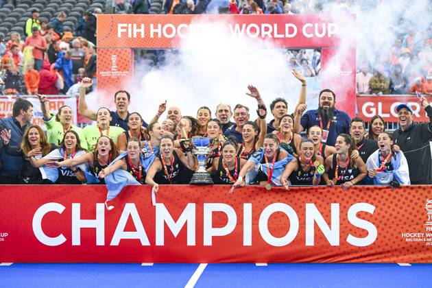 Belgium v Australia - Women 3rd Place Bronze FIH Hockey World Cup 2026 AMSTELVEEN, NETHERLANDS - AUGUST 29 : Team Argentina celebrating gold medal during the FIH Hockey World Cup 2026 M49 women 3rd place bronze medal match between Belgium and Australia on August 29, 2026 in Amstelveen, Netherlands, 29 08 2026 Amstelveen Netherlands  Copyright: xVincentxKalutx