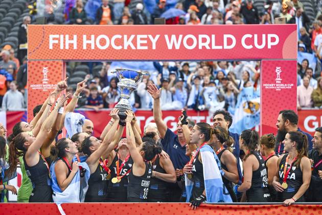 Belgium v Australia - Women 3rd Place Bronze FIH Hockey World Cup 2026 AMSTELVEEN, NETHERLANDS - AUGUST 29 : Team Argentina celebrating gold medal during the FIH Hockey World Cup 2026 M49 women 3rd place bronze medal match between Belgium and Australia on August 29, 2026 in Amstelveen, Netherlands, 29 08 2026 Amstelveen Netherlands  Copyright: xVincentxKalutx