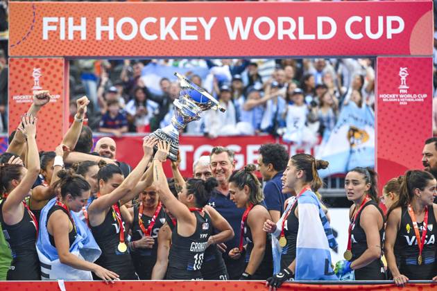 Belgium v Australia - Women 3rd Place Bronze FIH Hockey World Cup 2026 AMSTELVEEN, NETHERLANDS - AUGUST 29 : Team Argentina celebrating gold medal during the FIH Hockey World Cup 2026 M49 women 3rd place bronze medal match between Belgium and Australia on August 29, 2026 in Amstelveen, Netherlands, 29 08 2026 Amstelveen Netherlands  Copyright: xVincentxKalutx