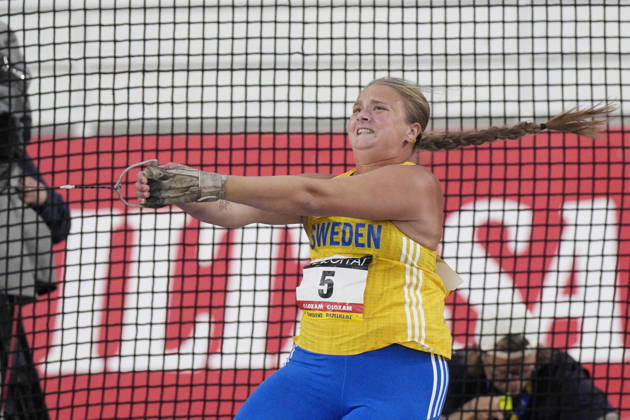 260829 Rebecka Hallerth of Sweden competes in hammer throw during day 1 of the athletics gala Finnkampen on August 29, 2026 in Helsinki. Photo: Kalle Parkkinen BILDBYRAN COP 18 XY0124 friidrott athletics friidrett finnkampen day 1 bbeng dag 1 Copyright: KALLExPARKKINEN BB260829ZT006