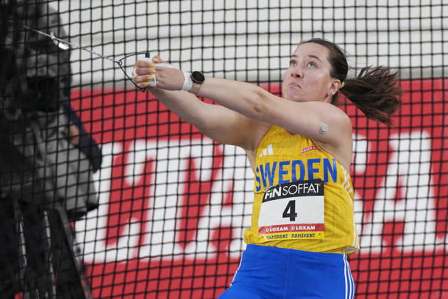 260829 Sara Forssell of Sweden competes in hammer throw during day 1 of the athletics gala Finnkampen on August 29, 2026 in Helsinki. Photo: Kalle Parkkinen BILDBYRAN COP 18 XY0124 friidrott athletics friidrett finnkampen day 1 bbeng dag 1 Copyright: KALLExPARKKINEN BB260829ZX006