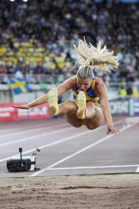 260829 Ella Alvelin Malm of Sweden competes in women™s long jump during day 1 of the athletics gala Finnkampen on August 29, 2026 in Helsinki. Photo: Kalle Parkkinen BILDBYRAN COP 18 XY0124 friidrott athletics friidrett finnkampen day 1 bbeng dag 1 Copyright: KALLExPARKKINEN BB260829ZQ007