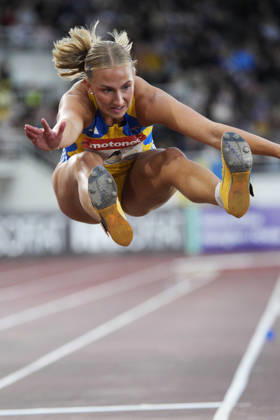 260829 Maja Askag of Sweden competes in women™s long jump during day 1 of the athletics gala Finnkampen on August 29, 2026 in Helsinki. Photo: Kalle Parkkinen BILDBYRAN COP 18 XY0124 friidrott athletics friidrett finnkampen day 1 bbeng dag 1 Copyright: KALLExPARKKINEN BB260829ZW010