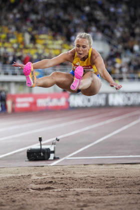 260829 Tilde Johnasson of Sweden competes in women™s long jump during day 1 of the athletics gala Finnkampen on August 29, 2026 in Helsinki. Photo: Kalle Parkkinen BILDBYRAN COP 18 XY0124 friidrott athletics friidrett finnkampen day 1 bbeng dag 1 Copyright: KALLExPARKKINEN BB260829ZW011