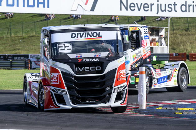 Czech Truck Prix, European circuit truck championship, took place place in Most, Czech Republic, on August 29, 2026. Lukas Hahn from Germany on the track of the second race of the first competition day. (CTKxPhoto OndrejxHajek) CTKPhotoP2026082905017  CTKPhotoP2026082905017