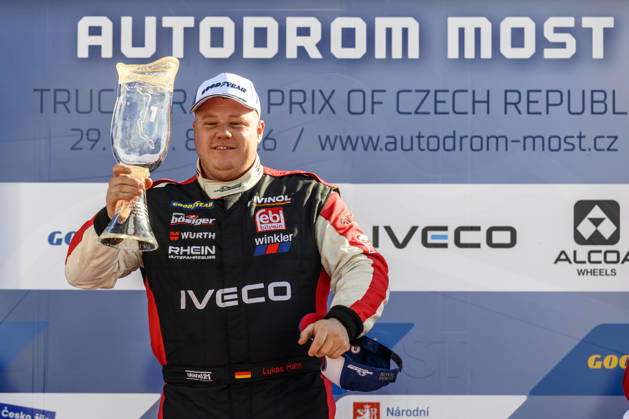 Czech Truck Prix, European circuit truck championship, took place place in Most, Czech Republic, on August 29, 2026. Lukas Hahn from Germany, winner of the second race of the first competition day. (CTKxPhoto OndrejxHajek) CTKPhotoP2026082905085  CTKPhotoP2026082905085