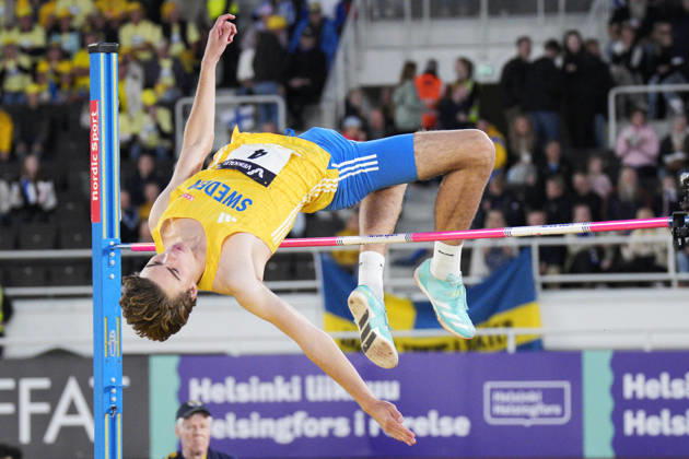 260829 Svante Svensson of Sweden competes in men™s high jump during day 1 of the athletics gala Finnkampen on August 29, 2026 in Helsinki. Photo: Kalle Parkkinen BILDBYRAN COP 18 XY0124 friidrott athletics friidrett finnkampen day 1 bbeng dag 1 Copyright: KALLExPARKKINEN BB260829ZT013