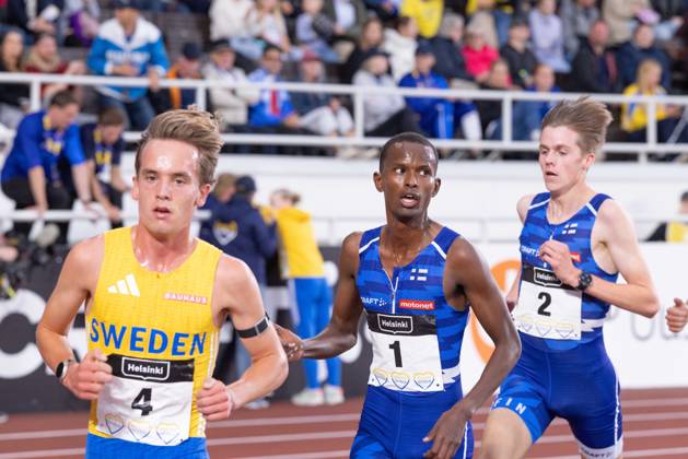 August 29, 2026, Helsinki, Uusimaa, Finland: HELSINKI, FINLAND - AUGUST 29, 2026: MUSTAFE MUUSE (1) of Finland competes in the men s 5000m, winning the race in 13:54.04 during the Finland-Sweden Athletics international match, Länderspiel, Nationalmannschaft at Helsinki Olympic Stadium. . Helsinki Finland - ZUMAt172 20260829_zip_t172_014 Copyright: xJosexTabaresx