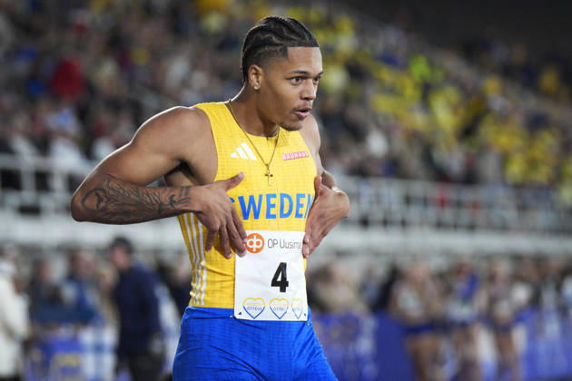 260829 Tibias Matovu of Sweden competes in men™s 400m during day 1 of the athletics gala Finnkampen on August 29, 2026 in Helsinki. Photo: Kalle Parkkinen BILDBYRAN COP 18 XY0124 friidrott athletics friidrett finnkampen day 1 bbeng dag 1 Copyright: KALLExPARKKINEN BB260829ZA014