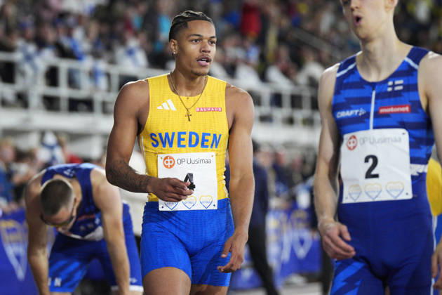 260829 Tibias Matovu of Sweden competes in men™s 400m during day 1 of the athletics gala Finnkampen on August 29, 2026 in Helsinki. Photo: Kalle Parkkinen BILDBYRAN COP 18 XY0124 friidrott athletics friidrett finnkampen day 1 bbeng dag 1 Copyright: KALLExPARKKINEN BB260829ZP012