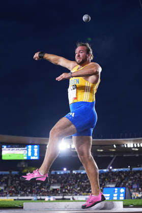 260829 Wictor Petersson of Sweden competes in shot put during day 1 of the athletics gala Finnkampen on August 29, 2026 in Helsinki. Photo: Kalle Parkkinen BILDBYRAN COP 18 XY0124 friidrott athletics friidrett finnkampen day 1 bbeng dag 1 Copyright: KALLExPARKKINEN BB260829ZP014