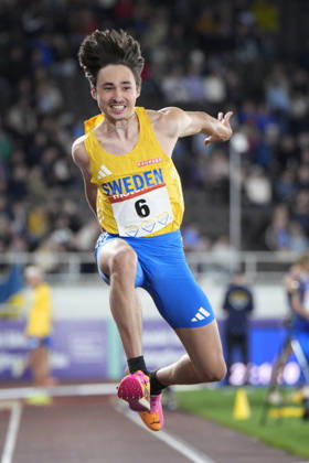 260829 Gabriel Wallmark of Sweden competes in men™s triple jump during day 1 of the athletics gala Finnkampen on August 29, 2026 in Helsinki. Photo: Kalle Parkkinen BILDBYRAN COP 18 XY0124 friidrott athletics friidrett finnkampen day 1 bbeng dag 1 Copyright: KALLExPARKKINEN BB260829ZF016