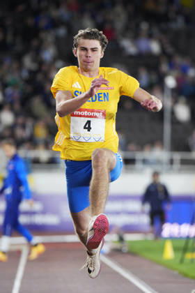 260829 Malte Svensson of Sweden competes in men™s triple jump during day 1 of the athletics gala Finnkampen on August 29, 2026 in Helsinki. Photo: Kalle Parkkinen BILDBYRAN COP 18 XY0124 friidrott athletics friidrett finnkampen day 1 bbeng dag 1 Copyright: KALLExPARKKINEN BB260829ZY025