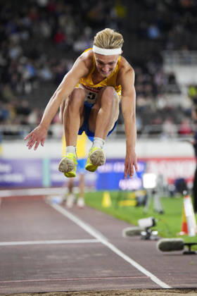 260829 Markus Lundborg of Sweden competes in men™s triple jump during day 1 of the athletics gala Finnkampen on August 29, 2026 in Helsinki. Photo: Kalle Parkkinen BILDBYRAN COP 18 XY0124 friidrott athletics friidrett finnkampen day 1 bbeng dag 1 Copyright: KALLExPARKKINEN BB260829ZK020