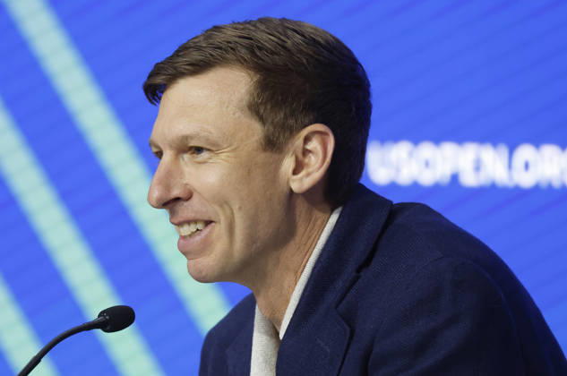 US Open Tournament Director Eric Butorac speaks at a press conference, PK, Pressekonferenz at the 2026 US Open Tennis Championship at the USTA Billie Jean King National Tennis Center in New York City on Saturday, August 29, 2026.  NYP20260829108 JOHNxANGELILLO