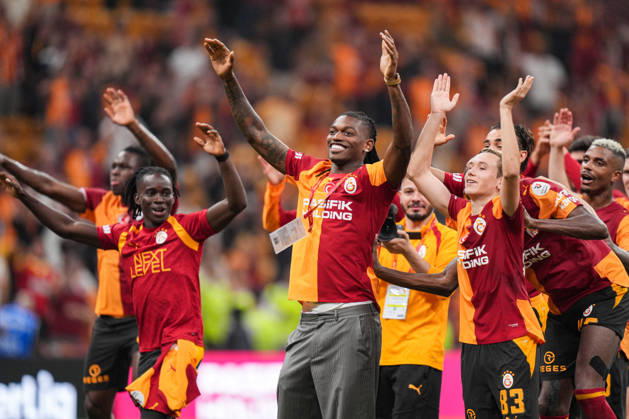 Galatasaray v Goztepe - Turkish Super Lig ISTANBUL, TURKIYE - AUGUST 29: Galatasaray s new signing Rafael Leao (C) and Batrakov (83) celebrate after the Turkish Super Lig week 3 match between Galatasaray and Goztepe at RAMS Park in Istanbul, Turkiye on August 29, 2026. Cemal Yurttas Anadolu Istanbul Turkey. Editorial use only. Please get in touch for any other usage.  Copyright: x2026xAnadoluxCemalxYurttasx