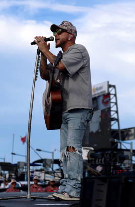 DAYTONA BEACH, FL - AUGUST 29: Chris Lucas of LoCash performs before the NASCAR, Motorsport, USA Cup Series Coke Zero Sugar 400 on August 29, 2026 at Daytona International Speedway in Daytona Beach, FL (Photo by Malcolm Hope Icon Sportswire) AUTO: AUG 29 NASCAR Cup Series Coke Zero Sugar 400 EDITORIAL USE ONLY Icon260829004400
