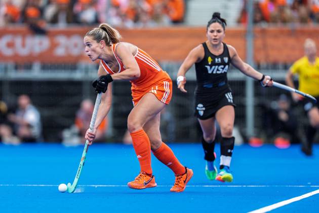 AMSTELVEEN, 29-08-2026, Wagener Stadion, FIH Hockey World Cup 2026 Women, 2026. Pien Sanders in action during the game Netherlands - Argentina (women). Netherlands - Argentina (women)  x206222360x Copyright: