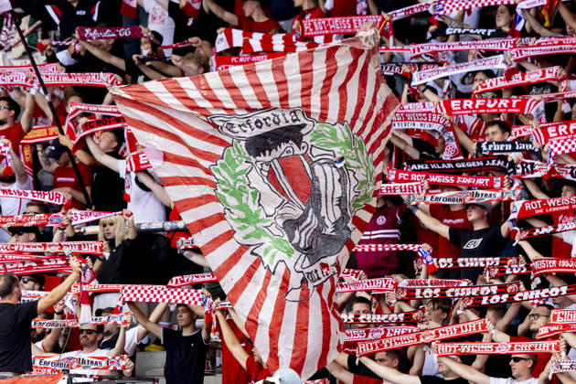 Regionalliga Nordost: FC Rot-Weiß Erfurt vs. BFC Preussen; Erfurt; 29.08.2026 FC Rot-Weiß Erfurt Fans Regionalliga Nordost: FC Rot-Weiß Erfurt vs. BFC Preussen; Steigerwaldstadion Erfurt; 29.08.2026 Copyright: xBEAUTIFULxSPORTS Duehringx