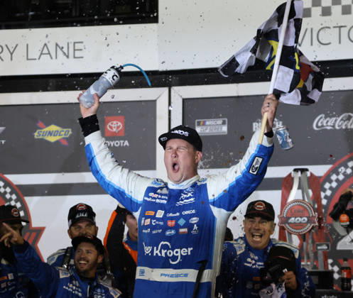 DAYTONA BEACH, FL - AUGUST 29: Ryan Preece ( 60 RFK Racing Kroger OIKOS Ford) celebrates winning the NASCAR, Motorsport, USA Cup Series Coke Zero Sugar 400 on August 29, 2026 at Daytona International Speedway in Daytona Beach, FL. (Photo by Michael Bush Icon Sportswire) AUTO: AUG 29 NASCAR Cup Series Coke Zero Sugar 400 EDITORIAL USE ONLY Icon260829041400