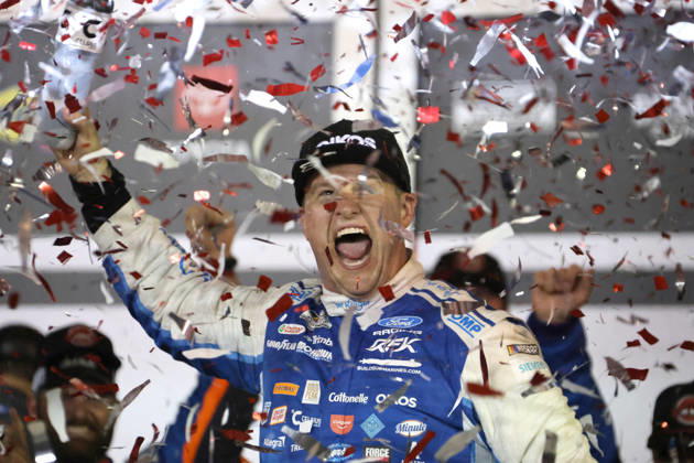 DAYTONA BEACH, FL - AUGUST 29: Ryan Preece ( 60 RFK Racing Kroger OIKOS Ford) celebrates winning the NASCAR, Motorsport, USA Cup Series Coke Zero Sugar 400 on August 29, 2026 at Daytona International Speedway in Daytona Beach, FL. (Photo by Michael Bush Icon Sportswire) AUTO: AUG 29 NASCAR Cup Series Coke Zero Sugar 400 EDITORIAL USE ONLY Icon260829044400