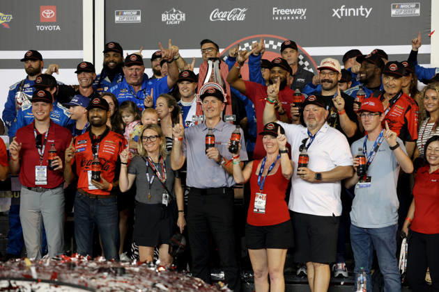 DAYTONA BEACH, FL - AUGUST 29: Ryan Preece ( 60 RFK Racing Kroger OIKOS Ford) celebrates winning the NASCAR, Motorsport, USA Cup Series Coke Zero Sugar 400 on August 29, 2026 at Daytona International Speedway in Daytona Beach, FL (Photo by Malcolm Hope Icon Sportswire) AUTO: AUG 29 NASCAR Cup Series Coke Zero Sugar 400 EDITORIAL USE ONLY Icon260829007400