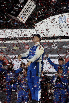 DAYTONA BEACH, FL - AUGUST 29: Ryan Preece ( 60 RFK Racing Kroger OIKOS Ford) celebrates winning the NASCAR, Motorsport, USA Cup Series Coke Zero Sugar 400 on August 29, 2026 at Daytona International Speedway in Daytona Beach, FL (Photo by Malcolm Hope Icon Sportswire) AUTO: AUG 29 NASCAR Cup Series Coke Zero Sugar 400 EDITORIAL USE ONLY Icon260829010400