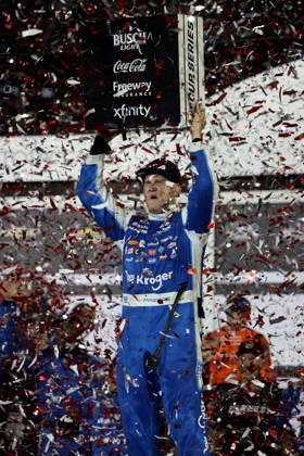 DAYTONA BEACH, FL - AUGUST 29: Ryan Preece ( 60 RFK Racing Kroger OIKOS Ford) celebrates winning the NASCAR, Motorsport, USA Cup Series Coke Zero Sugar 400 on August 29, 2026 at Daytona International Speedway in Daytona Beach, FL (Photo by Malcolm Hope Icon Sportswire) AUTO: AUG 29 NASCAR Cup Series Coke Zero Sugar 400 EDITORIAL USE ONLY Icon260829011400