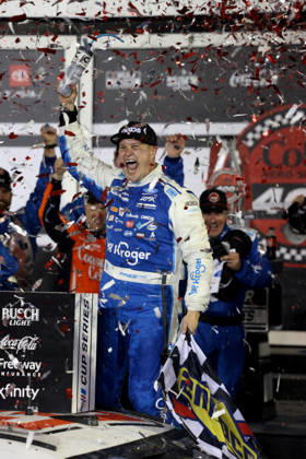 DAYTONA BEACH, FL - AUGUST 29: Ryan Preece ( 60 RFK Racing Kroger OIKOS Ford) celebrates winning the NASCAR, Motorsport, USA Cup Series Coke Zero Sugar 400 on August 29, 2026 at Daytona International Speedway in Daytona Beach, FL (Photo by Malcolm Hope Icon Sportswire) AUTO: AUG 29 NASCAR Cup Series Coke Zero Sugar 400 EDITORIAL USE ONLY Icon260829012400
