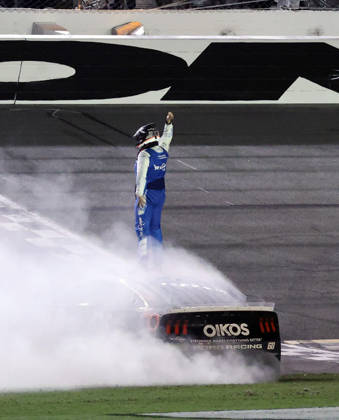 DAYTONA BEACH, FL - AUGUST 29: Ryan Preece ( 60 RFK Racing Kroger OIKOS Ford) celebrates winning the NASCAR, Motorsport, USA Cup Series Coke Zero Sugar 400 on August 29, 2026 at Daytona International Speedway in Daytona Beach, FL. (Photo by Michael Bush Icon Sportswire) AUTO: AUG 29 NASCAR Cup Series Coke Zero Sugar 400 EDITORIAL USE ONLY Icon260829051400