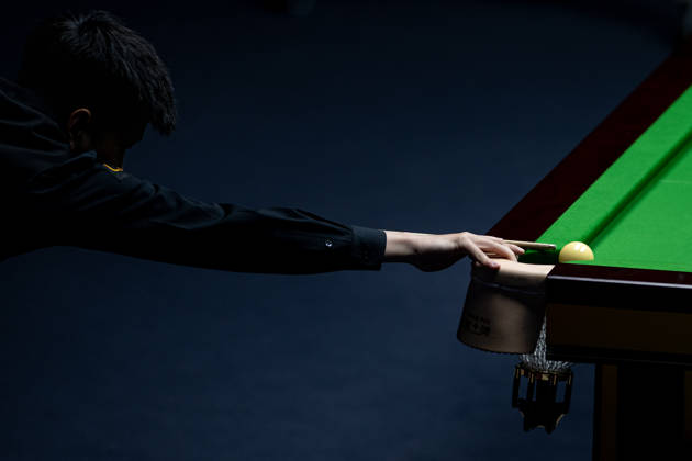 (260830) -- WUHAN, Aug. 30, 2026 -- Zhao Xintong competes during the final match between Zhao Xintong of China and Chang Bingyu of China at Wuhan Open 2026 snooker tournament in Wuhan, central China s Hubei Province, Aug. 29, 2026. ) (SP)CHINA-SNOOKER-WUHAN OPEN (CN) XiaoxYijiu 