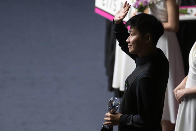(260830) -- WUHAN, Aug. 30, 2026 -- Zhao Xintong reacts after the final match between Zhao Xintong of China and Chang Bingyu of China at Wuhan Open 2026 snooker tournament in Wuhan, central China s Hubei Province, Aug. 29, 2026. ) (SP)CHINA-SNOOKER-WUHAN OPEN (CN) XiaoxYijiu 