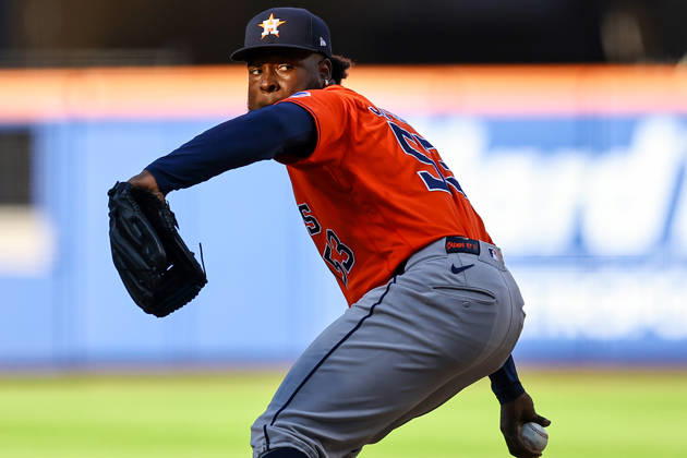 MLB, Baseball Herren, USA Houston Astros Vs. New York Mets Houston Astros starting pitcher Cristian Javier 53 throws during the fifth inning of a baseball game against the New York Mets at Citi Field in Flushing, New York, on August 29, 2026. Flushing New York United States  Copyright: xGordonxDonovanx originalFilename:donovan-mlbhoust260829_npBiP.jpg