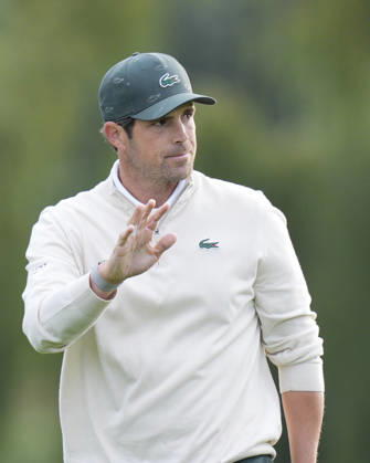 SUTTON COLDFIELD, ENGLAND - AUG 30: Nacho Elvira (ESP) after holing a birdie putt on the eighth green during the delayed Round 3 at the 2026 Husqvarna British Masters at The Belfry, Sutton Coalfield on August 30, 2026 in Warwickshire, England The 2026 Husqvarna British Masters