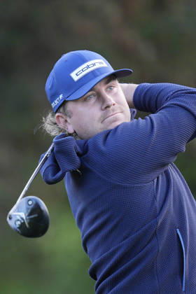 SUTTON COLDFIELD, ENGLAND - AUG 30: Oliver Lindell (FIN) plays from the eighteenth tee during the delayed Round 3 at the 2026 Husqvarna British Masters at The Belfry, Sutton Coalfield on August 30, 2026 in Warwickshire, England The 2026 Husqvarna British Masters
